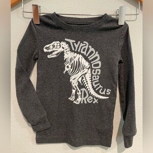 Tommy Bahama gray long sleeve Tyrannosaurus Rex shirt. Size 3T